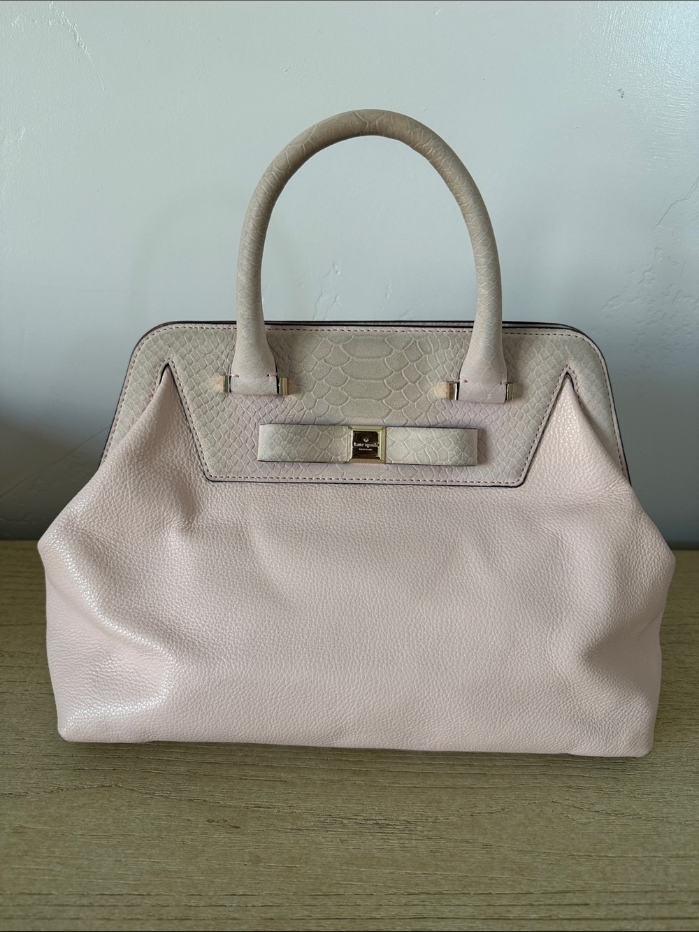 kate spade Blush Pink Textured Leather Top-Handle Satchel